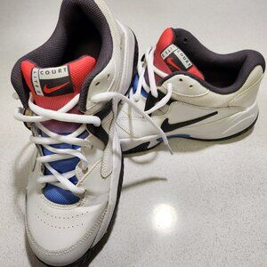 Nike Court Lite 2 Tennis Shoes Men’s 8.5 White Black Blue Red Sneakers